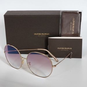 OLIVER PEOPLES Pink/ Gold Round Sunglasses